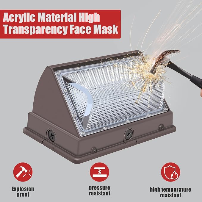 120W LED Wall Pack Lights, Extremely Bright Commercial Outdoor Wallpack - Image 7