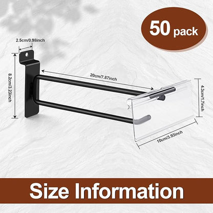 Polmart Heavy Duty Black Slatwall Panel Double-Bar Hooks - Image 2