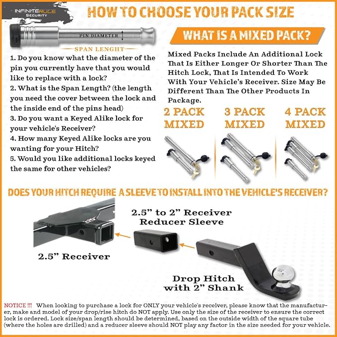 61572 | 2 Pack, Keyed Alike, Receiver Locks - Image 6