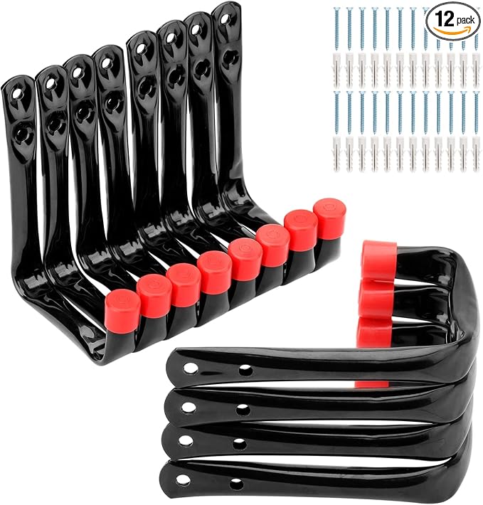 12 Pack Garage Hooks, 3.5Inch Utility Hooks, Heavy Duty Garage Storage Wall by Whrsinlor