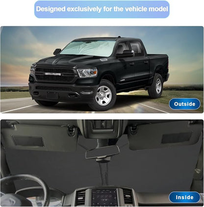 SXCY Sunshade for 2019-2024 Ram 1500 Windshield Sunshade - Image 2