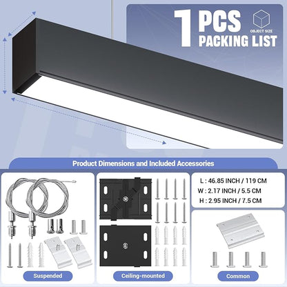 4FT LED Linear Lights 50/45/40/35/30W Up and Down Light, 3000K/4000K/5000K 4 - Image 3