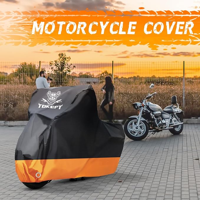 Motorcycle Cover, All-Season Waterproof Outdoor Sun Protection Fit up to 116 - Image 7