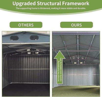 LANTRO JS Sheds & Outdoor Storage, 13x20ft Large Outdoor Metal Garage Shed - Image 7