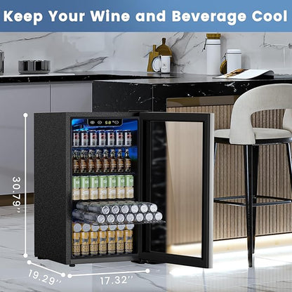 Mini Fridge 130 Can Beverage Refrigerator Cooler, 3.2 Cu.Ft Drink Fridge - Image 6