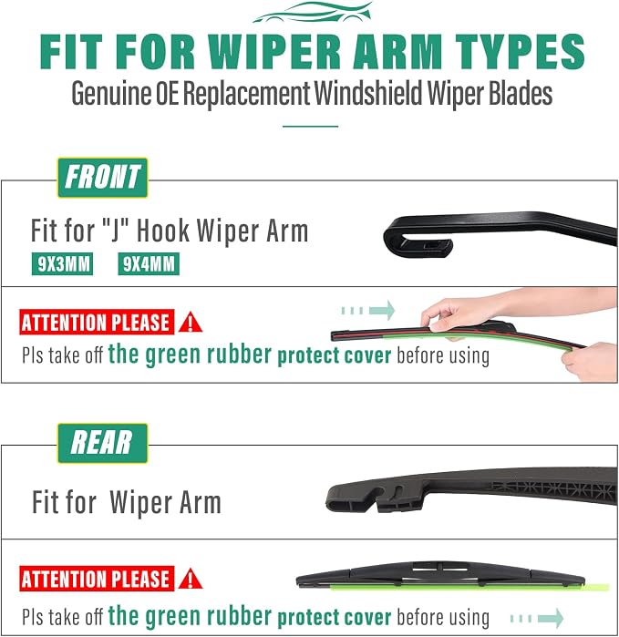 24" 19" 12" Windshield Wiper Blades Replacement - Image 8