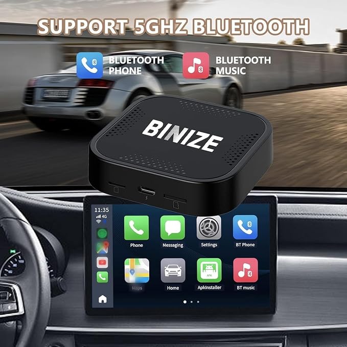 Binize Wireless CarPlay Android AUTO Multimedia Video Box 4G Cellular, Android - Image 8