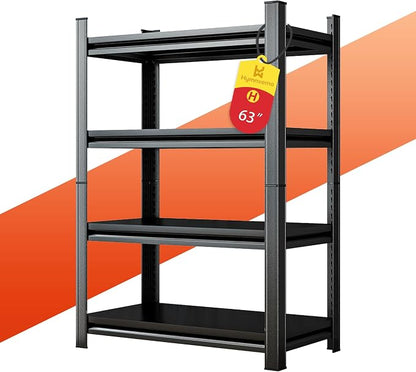 63''H Heavy Duty Metal Shelving Unit, 2000 lbs Total Capacity, Dual-Layer Column by HYMNXEMO
