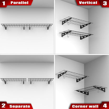 WALMANN 2 Pack Garage Wall Shelves, 2 x 4 ft/24 * 48 inch Wall Mounted Storage - Image 8
