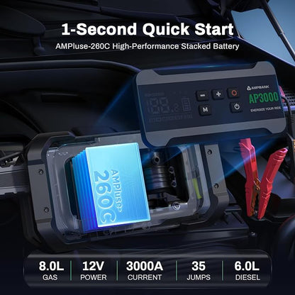 Jump Starter with Air Compressor, 3000A Portable Car Jump Starter with 150PSI - Image 3