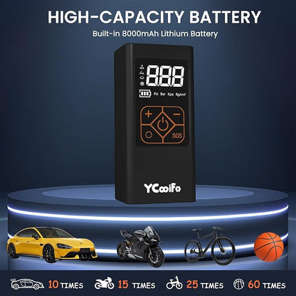 150 PSI Tire Inflator Portable Air Compressor, 8000mAh Battery Auto Shut-Off - Image 6