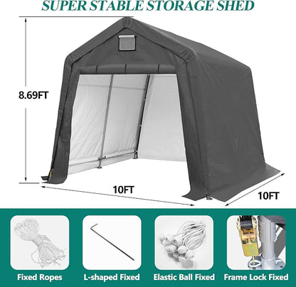 10' x 10' Outdoor Storage Shelter - Image 2
