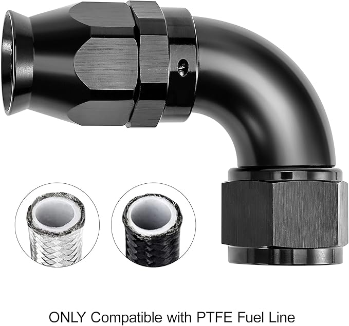 EVIL ENERGY 6AN 90 Degree PTFE One Piece Full Flow End Hose Fitting Aluminum - Image 5