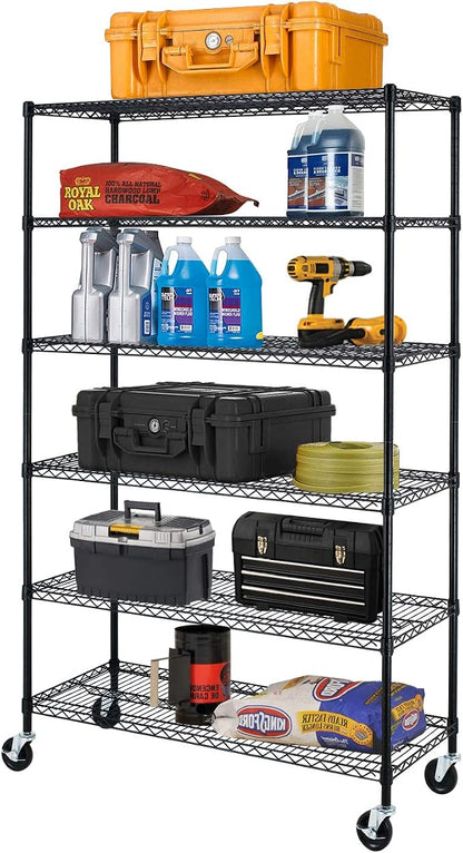 BestOffice NSF Wire Shelving Unit 6-Shelf Large Storage Shelves Heavy Duty by BestOffice