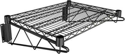 18" x 24" Black Epoxy Wire Wall Mount Shelf by Krollen+Industrial