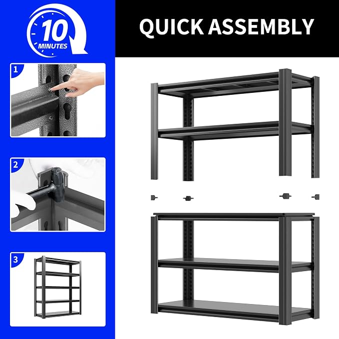 72" H Metal Storage Shelving, 3000LBS Heavy Duty Shelves Unit, Adjustable 5 - Image 7
