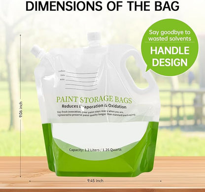 4 Pcs Paint Storage Pack Bags, 1.2L Reusable Paint Saver Bags - Image 4