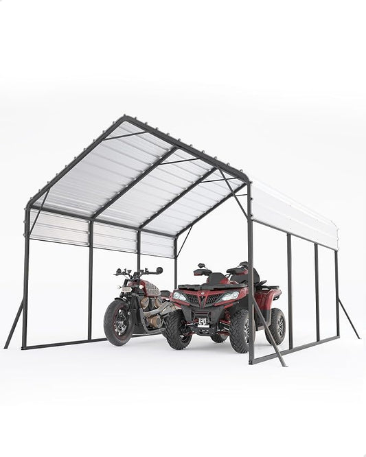13 x 21 FT Metal Carport, Heavy Duty Carports Reinforced Frame and Steel Roof by KYBOLT