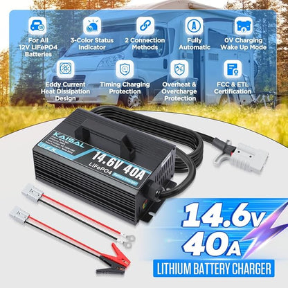 12V 40A Lithium Battery Charger 14.6V LiFePO4 Battery Charger - Image 2
