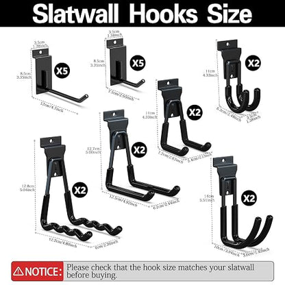 3-H Slatwall Accessories 20 Pack, Single and Double Slatwall Hooks & Hangers - Image 2