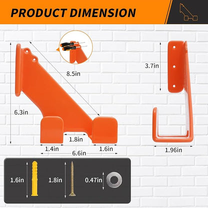 Chainsaw Holder, 3 Pack Wall Mounted Chainsaw Hanger, Scratch-Resistant Chain - Image 2