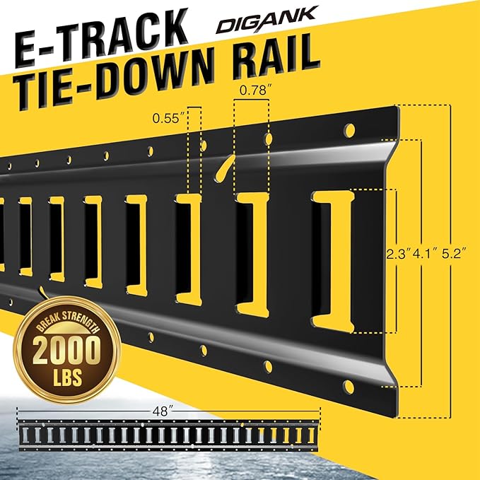 E Track 4'（4 Pack） with Powder-Coated Steel Trailer Tie Down - Image 2
