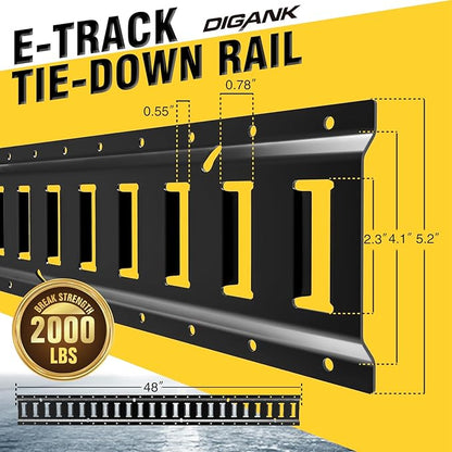 E Track 4'（4 Pack） with Powder-Coated Steel Trailer Tie Down - Image 2