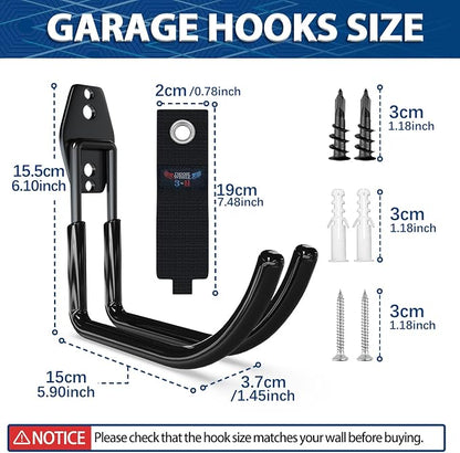 3-H Large Garden Hose Holder Wall Mount 4 Pack, Solid Steel Hose Hanger - Image 2