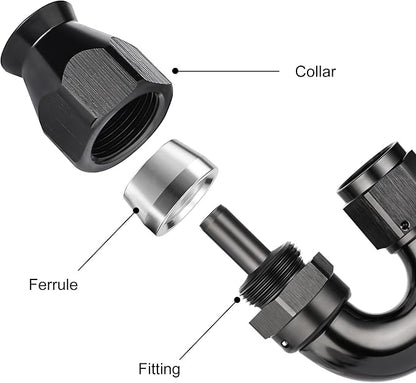 EVIL ENERGY 4AN 180 Degree PTFE One Piece Full Flow End Hose Fitting Aluminum - Image 2