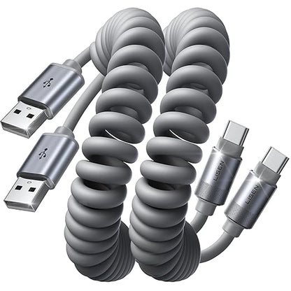 LISEN Coiled USB C Cable, 2 Pack by Lisen