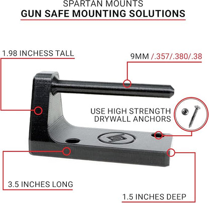 Spartan Mounts Universal Pistol Revolver Wall Mount | Display Hook Adapter Bore - Image 2