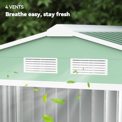 Outsunny 7' x 4' Outdoor Storage Shed, Garden Tool Metal Shed - Image 8
