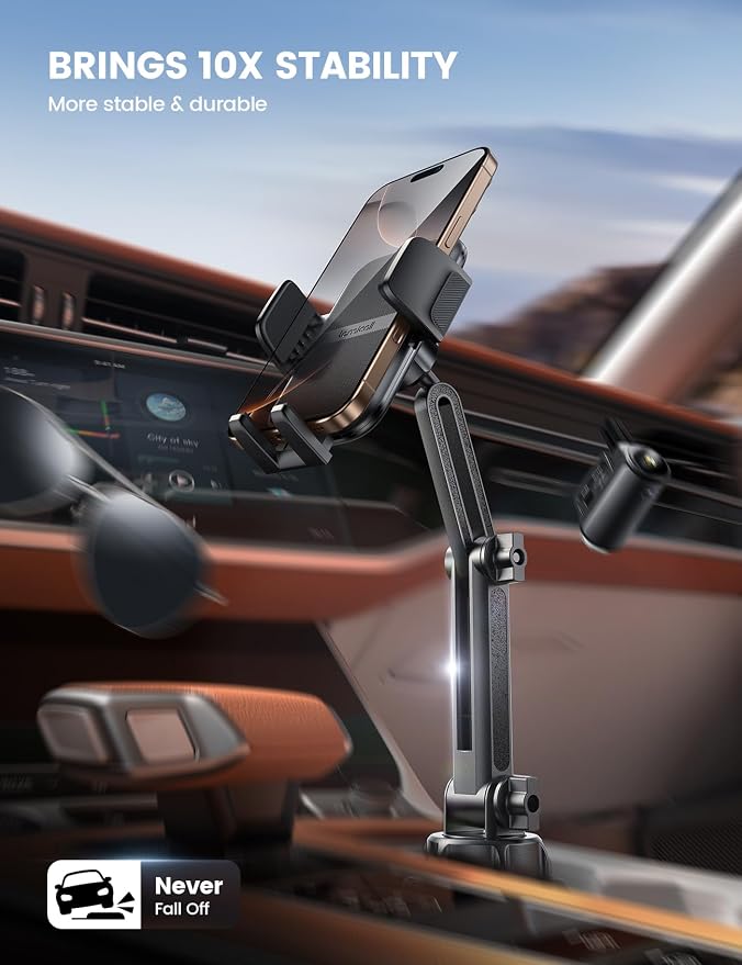 Lamicall Cup Phone Holders for Your Car, Universal Adjustable Car Cell Phone - Image 3