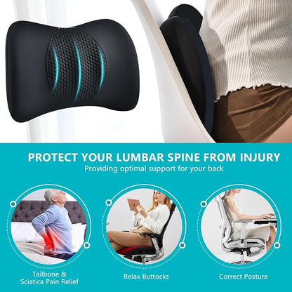 FLORICH 3 PCS Seat Cushion for Carseat Lumbar Support Pillow Car Neck Headrest - Image 7