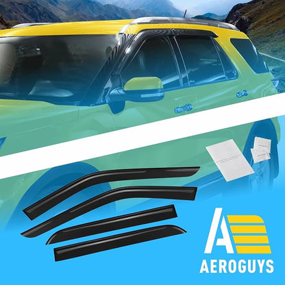 Extra Durable Window Deflectors Tape-On Window Visors Rain Guards Fit - Image 8