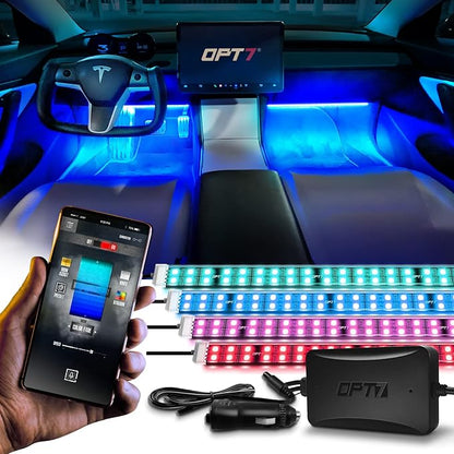 OPT7 Aura Pro 4PC Double LED Interior Car Strip Lights by OPT7