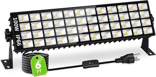 100W LED Shop Light, 11000LM 3000K Warm White Plug in Garage Light by Linstaine