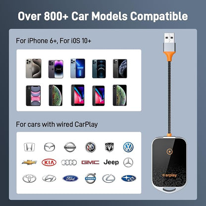 Wireless CarPlay Adapter for iPhone, 5.8GHz Carplay Wireless Adapter Converts - Image 6