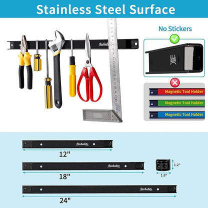 12" 18" 24" Magnetic Tool Holder Strip, Metal Tool Organizer Rack - Image 4