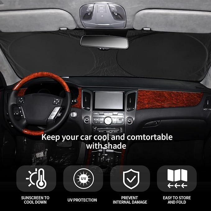 INSAUTO for 2026 CRV Windshield Sun Shade Sunshade Foldable Custom Fit 2023 - Image 6