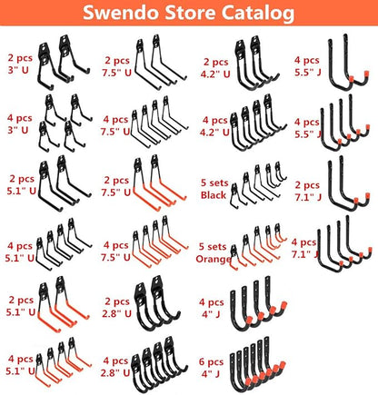 Wall Mount Utility Hooks Heavy Duty Steel Garage Storage Hanger Multi-Tools - Image 6
