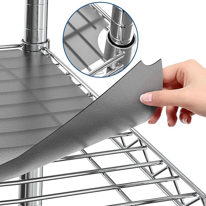 Shelf Liners for Wire Shelf System: Set of 5 in Graphite: 18 x 60 inch: Plastic by Sterling+Shelf+Liners