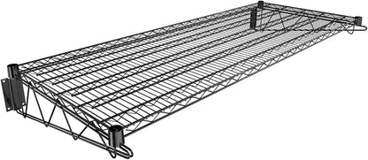 24" x 60" Black Epoxy Wire Wall Mount Shelf by Krollen+Industrial