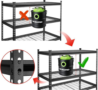 WORKPRO 5-Tier Metal Storage Shelving Unit, 48”W x 24”D x 72”H, Adjustable - Image 4