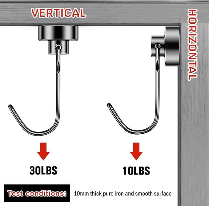 FINDMAG 100 Pack Magnetic Hooks, 30 LB+ Magnetic Hooks - Image 3