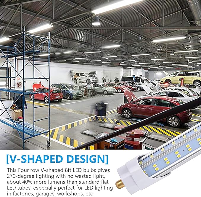 20/Pack LED Light Tubes -144W 6000K 18800 Lumens, Single Pin Fa8 Base, T8 T10 - Image 3