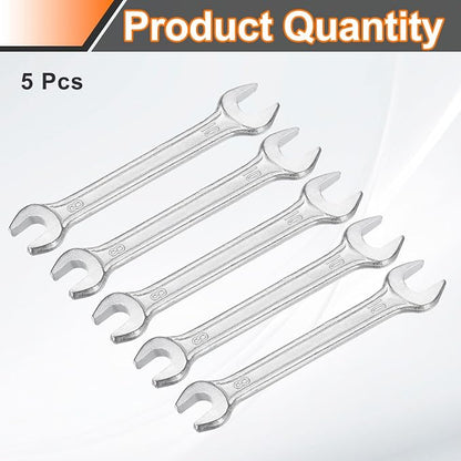 HARFINGTON 5pcs Double Open End Wrench 8mm x 10mm Metric 15 Degree Offset Angle - Image 3