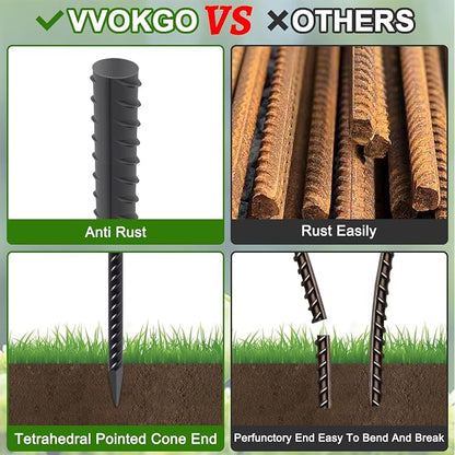 VVOKGO Rebar Stakes 16 Inches Ground Concrete Form Stakes, Straight Metal - Image 3