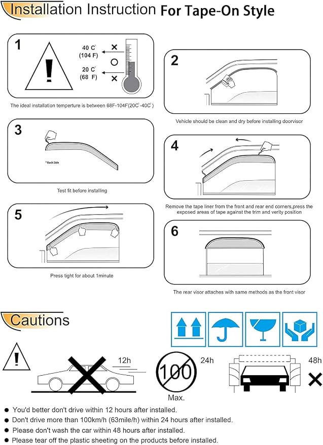 94364 Side Window Visors Wind Vent Deflector - Image 5