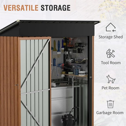 5x3 Ft Storage Shed, Outdoor Metal Shed - Image 4